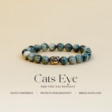Cats Eye 100% Natural Stone 8mm Bracelet